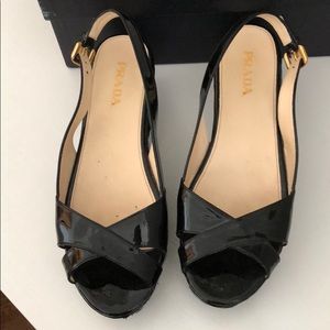 Prada wedges like new worn twice